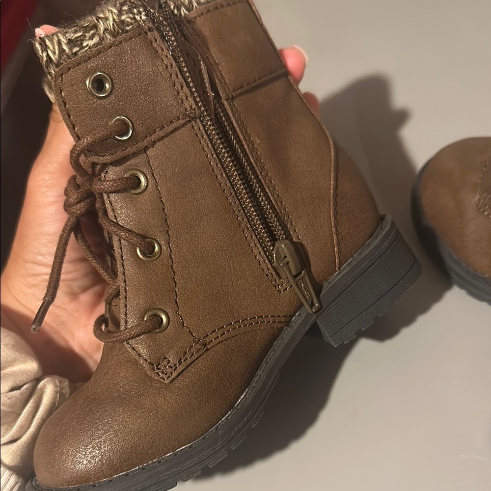 Brown Lace-Up Ankle Boots - Picture 6 of 7